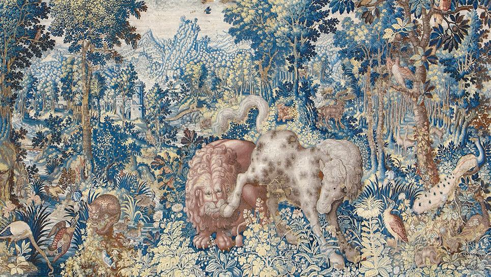 Flanders, c. 1600. Attributed to the workshop of Jan Raes, Enghien, tapestry from... The Victorious Battle of a Pugnae Ferarum Tapestry