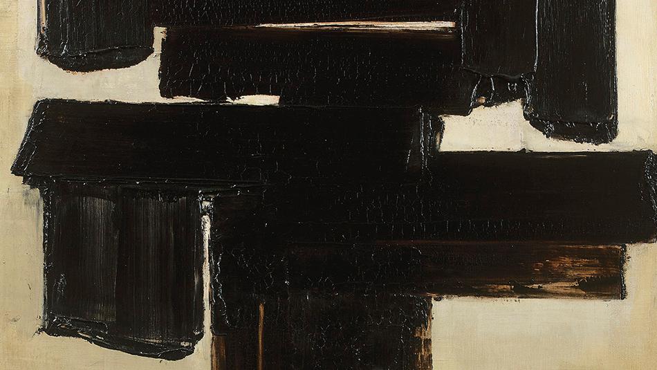 Pierre Soulages (b. 1919), Peinture 81 x 60 cm, 3 décembre 1956, oil on canvas signed... Soulages and Senghor: An Eagerly Awaited Duo 