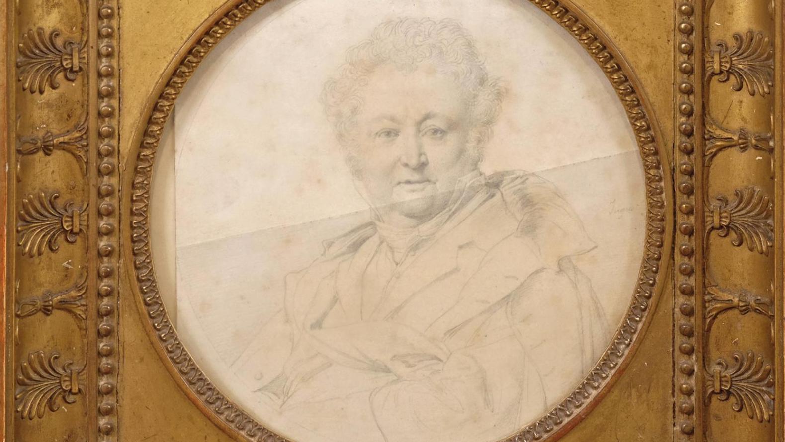 Attribué à Jean-Auguste-Dominique Ingres (1780-1867), recto : Portrait de Guillaume... Un dessin attribué à Jean-Dominique Ingres