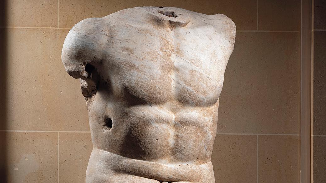 Art romain, Ier-IIe siècle. Torse acéphale en marbre représentant le dieu Pan ou... L’après-midi d’un faune d'époque romaine