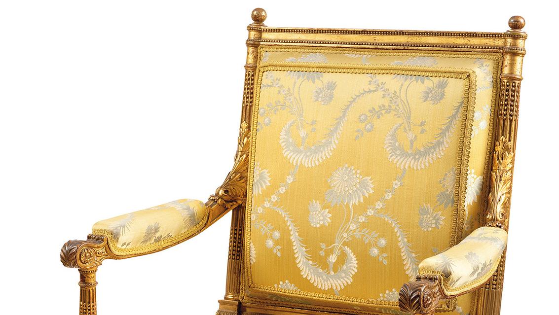 Georges Jacob (1739-1814), époque Louis XVI, vers 1785, fauteuil à dossier plat en... Georges Jacob pour le comte d'Artois