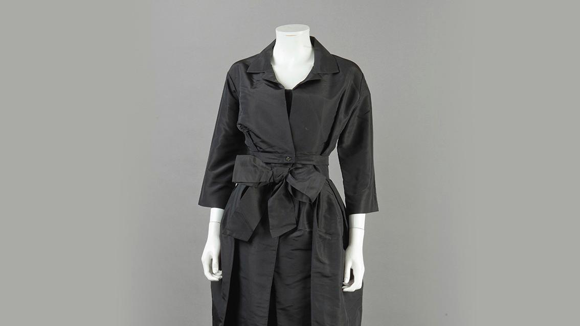 Christian Dior by Yves Mathieu Saint Laurent, strapless black taffeta dress, open... Dior: An Ode to Woman