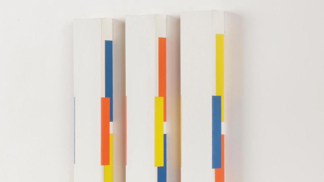 César Paternosto (né en 1931), Three Vertical Panels, 1974, acrylique sur toile,... César Paternosto : pleins feux sur l’art latino-américain
