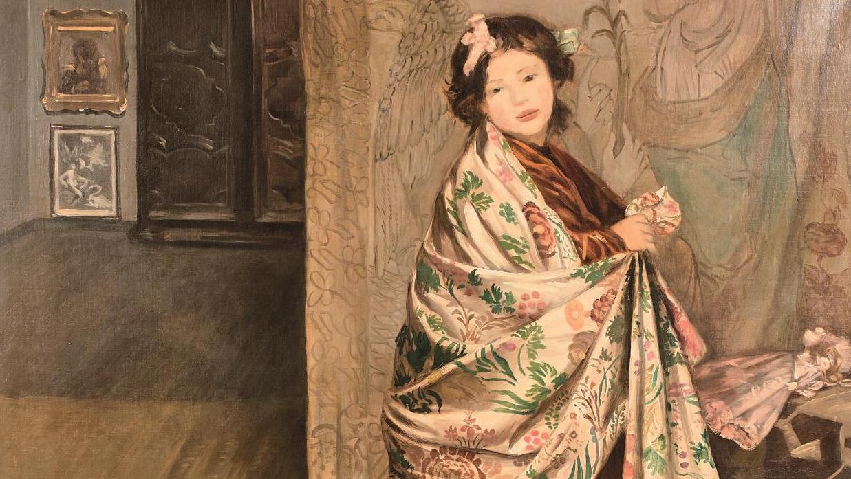 Émile Bernard (1868-1941), Jeune fille au châle à fleurs devant une tapisserie, 1908,... Émile Bernard: Looking Back