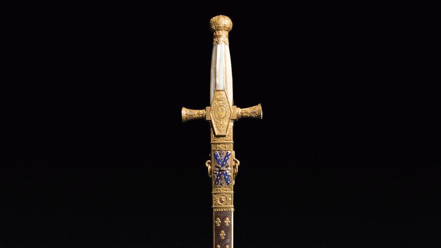 Restoration period. Sword of a Marshal of France, 1817 model, hilt embellished on... A Royal Weapon from the 