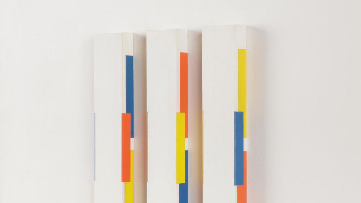 César Paternosto (b. 1931), Three Vertical Panels, 1974, acrylic on canvas, 60 x... A Focus on Latin American Art