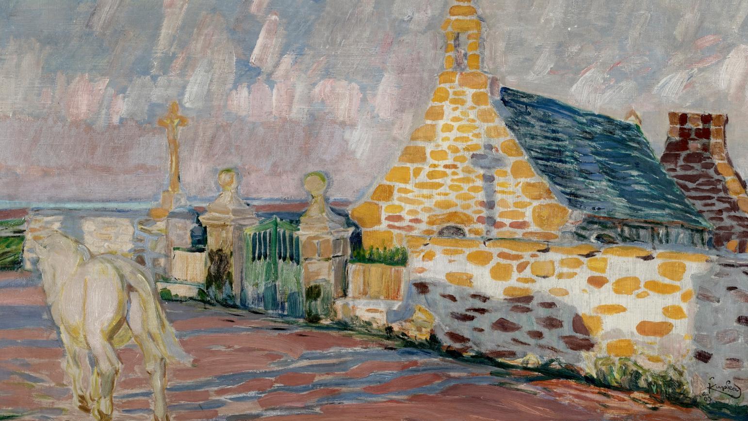 Frantisek Kupka (1871-1957), Le Cheval blanc, la chapelle Sainte-Anne devant la mer,... La Bretagne légendaire de Kupka