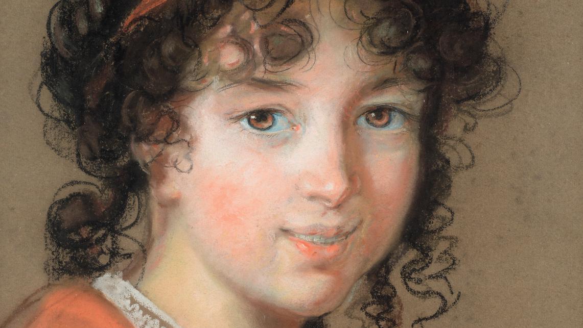 Élisabeth Vigée Le Brun (1755-1842), Portrait d’une jeune femme à la robe rouge,... La Révolution, un tournant essentiel pour la reconnaissance des femmes peintres