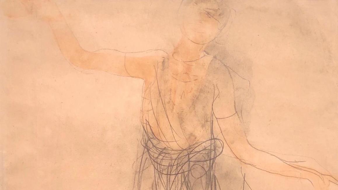 Auguste Rodin (1840-1917), Danseuse cambodgienne, 1906-1908, graphite, aquarelle... Rodin à la mode cambodgienne