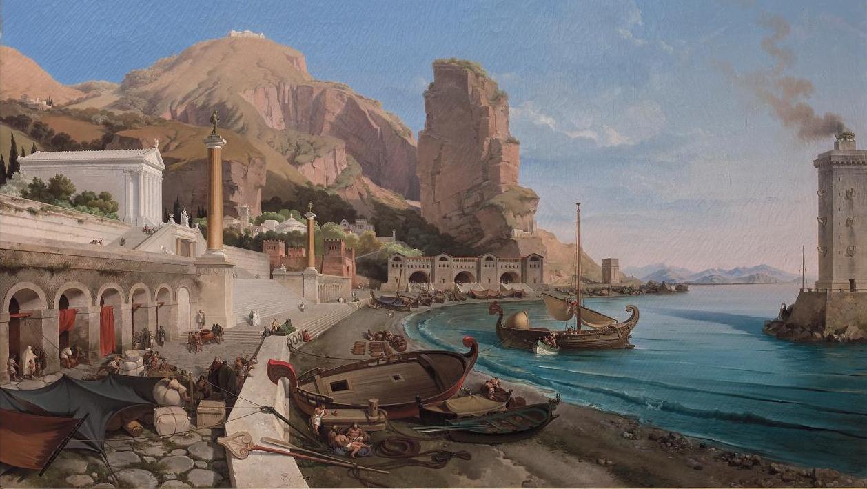 Lancelot-Théodore, comte Turpin de Crissé (1782 -1859), Vue imaginaire d’un port... Retour en Grande-Grèce avec Turpin de Crissé