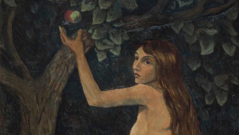 Paul Sérusier (1863-1927), Ève et le serpent (Eve and the Serpent), 1905, signed... Mystical Paul Sérusier: Towards a Timeless Painting