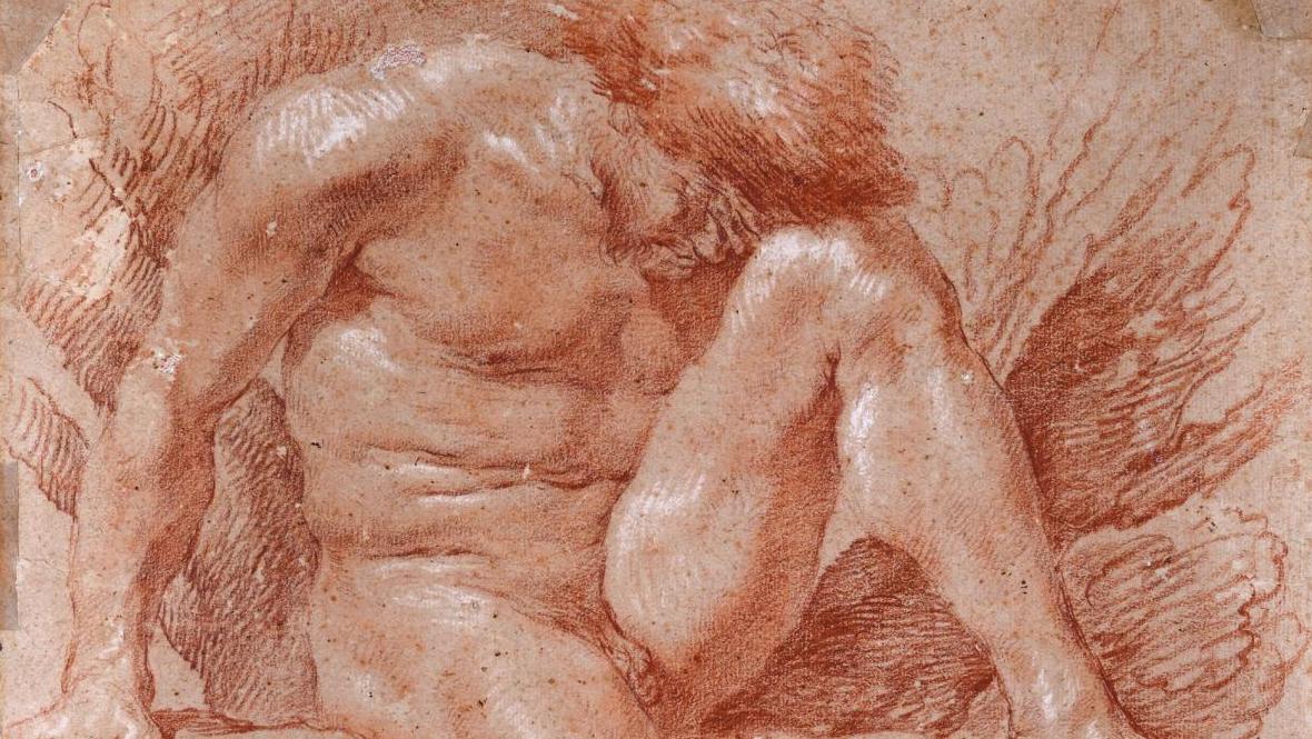Gian Lorenzo Bernini, dit le Bernin (1598-1680), Académie d’homme, sanguine avec... Quand un dessin du Bernin sublime le corps masculin