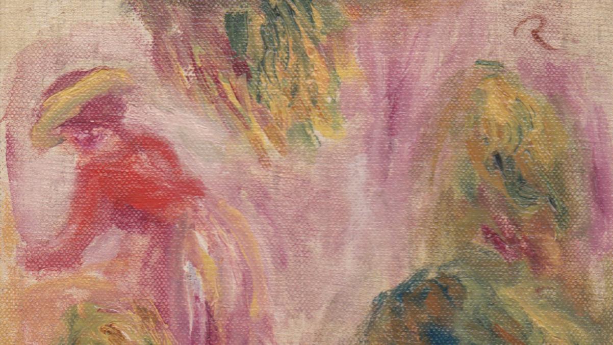 Pierre-Auguste Renoir (1841-1919), « Étude de femme et paysage, vers 1908, huile... Auguste Renoir en famille