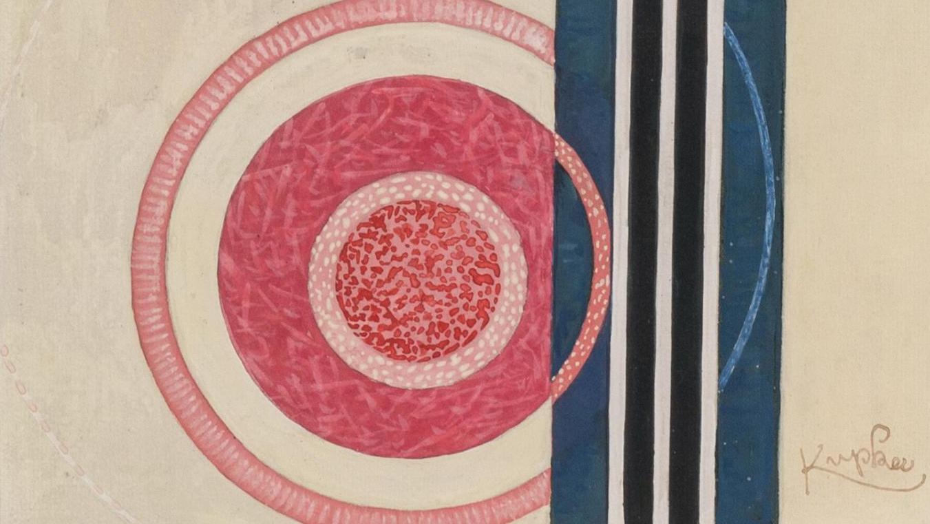 Frantisek Kupka (1871-1957), Étude pour «Circulaires et rectilignes», vers 1935,... Rayonnant Kupka, abstraction et vitalité