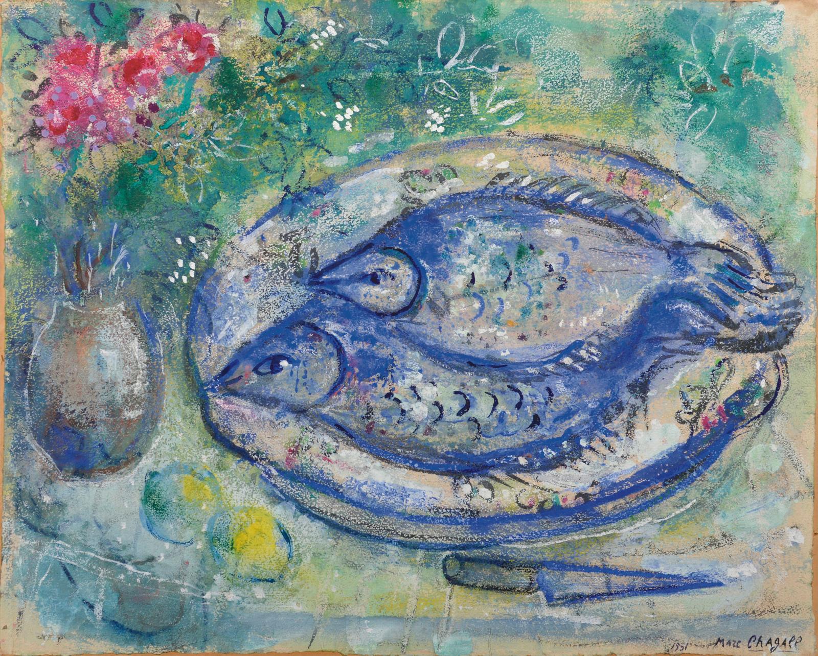 Deux limandes bleues façon Marc Chagall