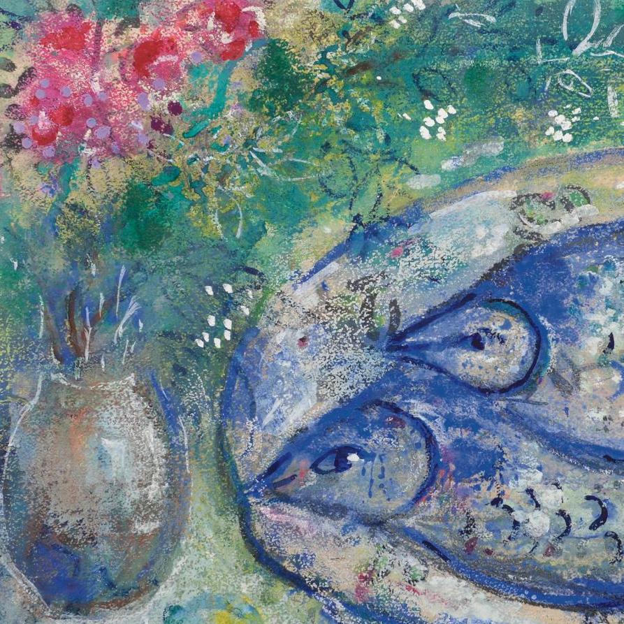 Après-vente - Deux limandes bleues façon Marc Chagall