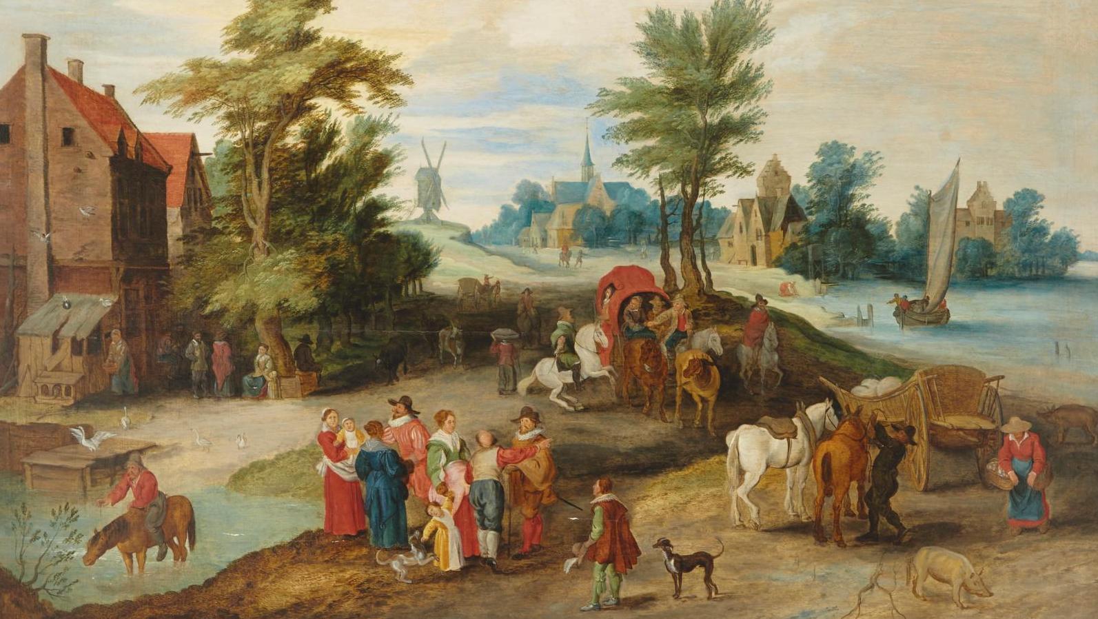 Jan II Bruegel dit le Jeune (1601-1678) et son atelier, Paysage avec rencontre de... À Lille, une rencontre avec Bruegel le Jeune