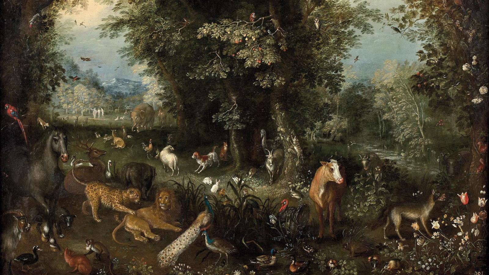 Jan Bruegel the Younger (1601-1678), The Four Elements: Fire, Earth (opposite), Air... Jan Bruegel the Younger: Four Paintings Depicting the World and Its Wonders 