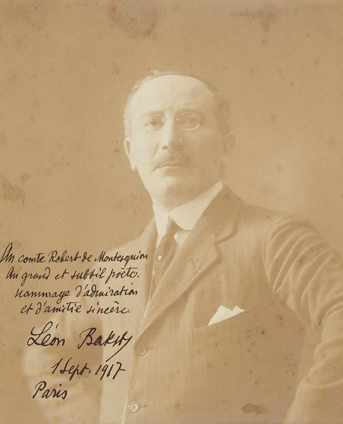 3 500 € Léon Bakst (1866-1924), photographie avec dédicace autographe signée, et L.A.S., Paris 1917-1921, à Robert de Montesquiou, 18 x 24