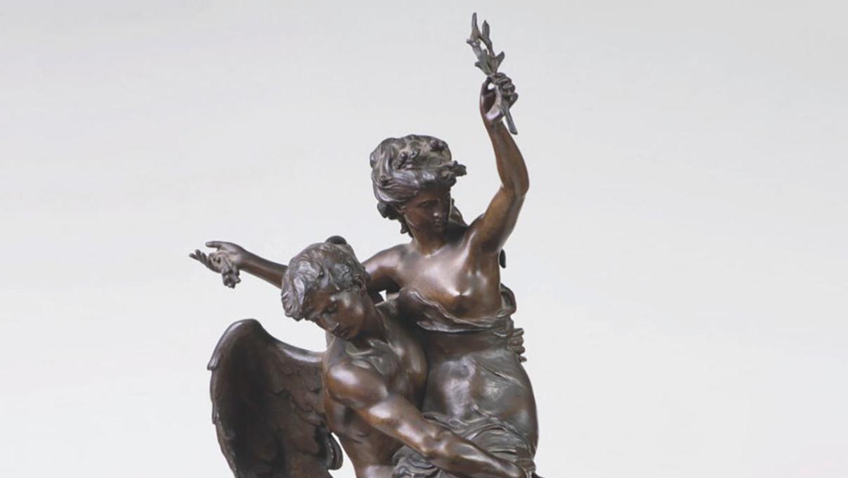 Mathurin Moreau (1822-1912), La Paix victorieuse de la Tempête, épreuve en bronze... L'académisme allégorique de Mathurin Moreau