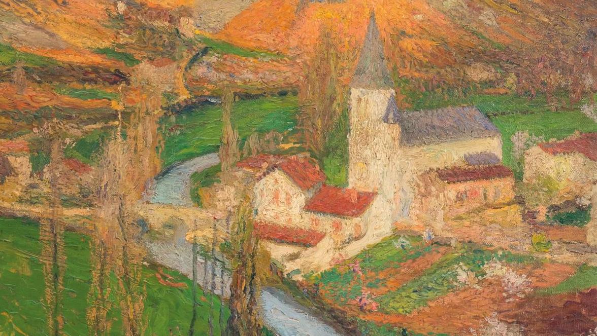 Henri Martin (1860-1943), Labastide-du-Vert, huile sur toile, 82,5 x 65,5 cm. Adjugé :... La vie aux champs avec Henri Martin