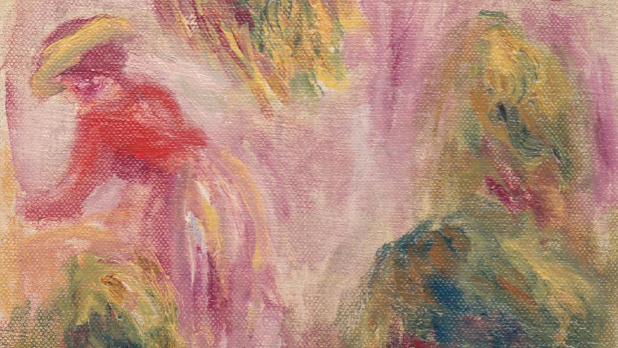 Pierre-Auguste Renoir (1841-1919), Étude de femme et paysage, vers 1908, huile sur... Un Renoir de la collection Ambroise Vollard
