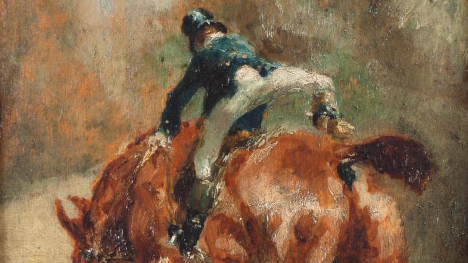 Henri de Toulouse-Lautrec (1864-1901), Jeune cavalier enfourchant sa monture (A Galloping... Toulouse-Lautrec Rides Solo