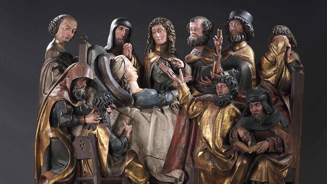 Swabia or Upper Rhine, first quarter of the 16th century, The Dormition of the Virgin,... Rhine Gold: Sumptuous 16th-century German Altarpiece Steals the Show