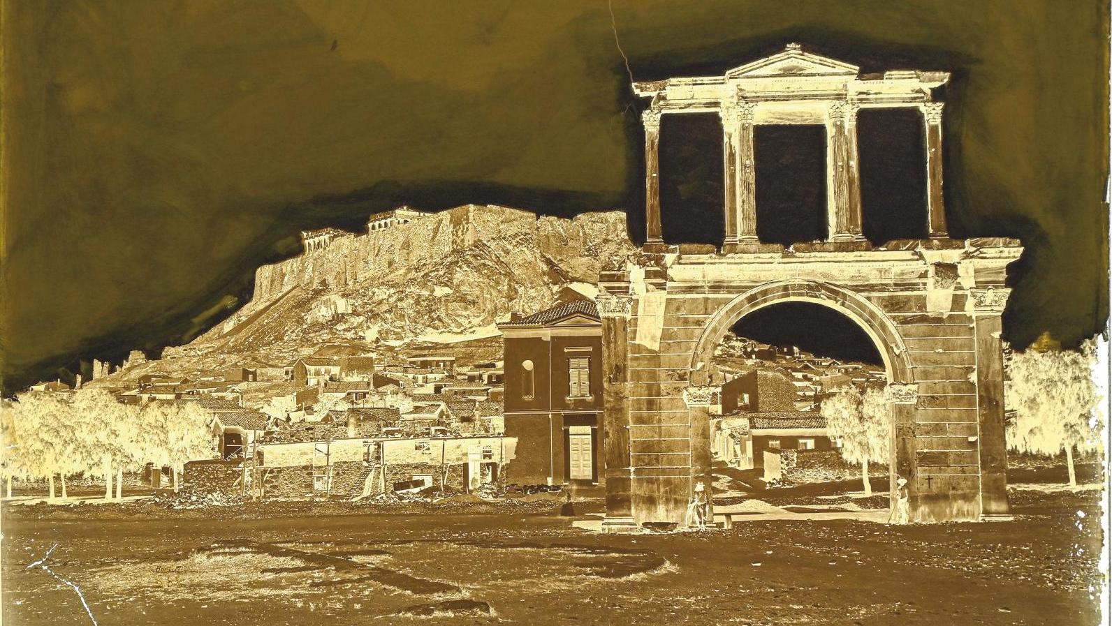 Félix Bonfils (1831-1885), Acropole et arc d'Hadrien. Athènes, 1867-1875, négatif... Félix Bonfils, photographe pionnier au Proche-Orient