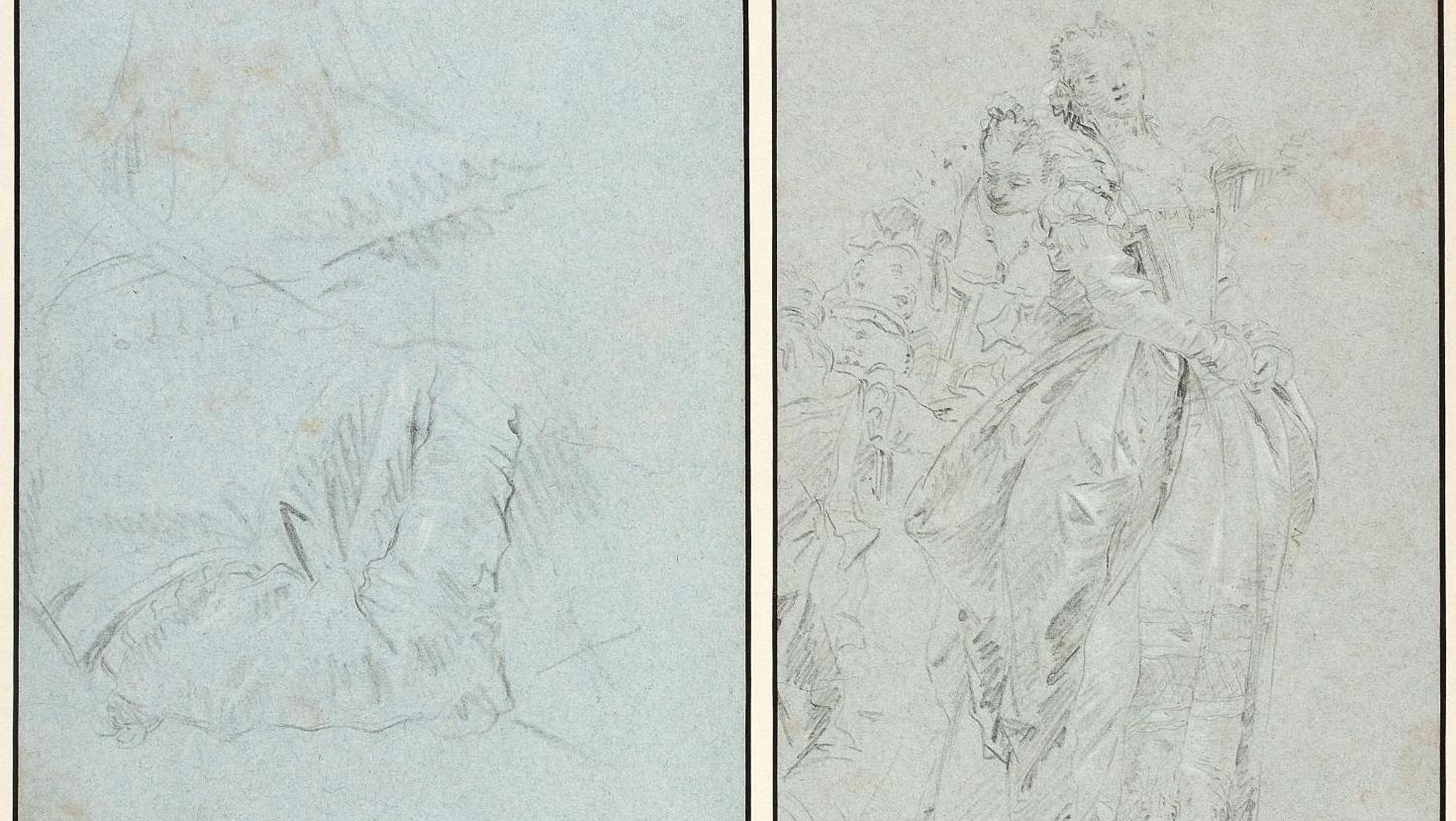 Giovanni Domenico Tiepolo (1727-1804), recto : étude pour la visite du roi Henri III... Giovanni Domenico Tiepolo pour la villa Contarini