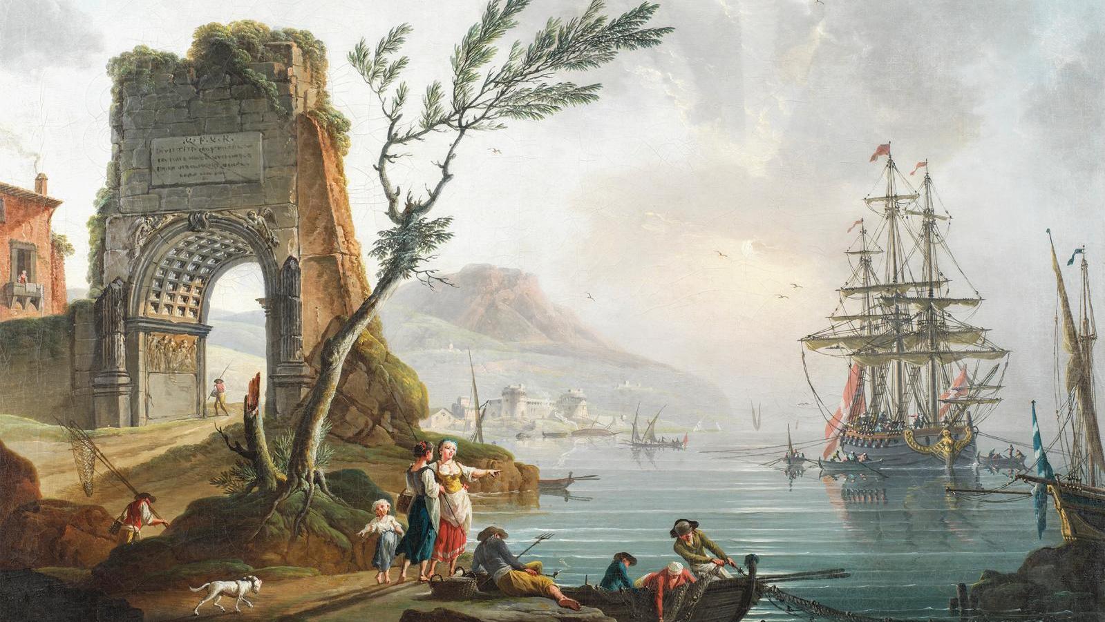 Charles-François Grenier de Lacroix, dit Lacroix de Marseille (vers 1700-1782), Port... Chevaux et bateaux faisaient la course