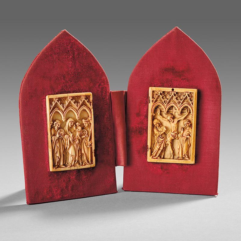 A Precious 14th-century Ivory Diptych Made in Paris  - Pre-sale