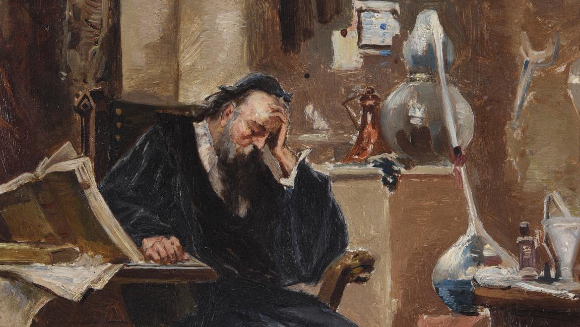 Joaquín Sorolla y Bastida (1863-1923), L’Alchimiste, 1882-1886, huile sur carton,... Au tournant de l’œuvre de Sorolla 