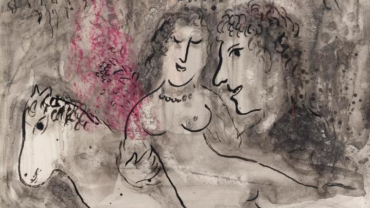 Marc Chagall (1887-1985), Les Amoureux au soleil orange (Lovers with an Orange Sun),... Chagall, Ruhlmann: A Veritable Who's Who of 20th-Century Art