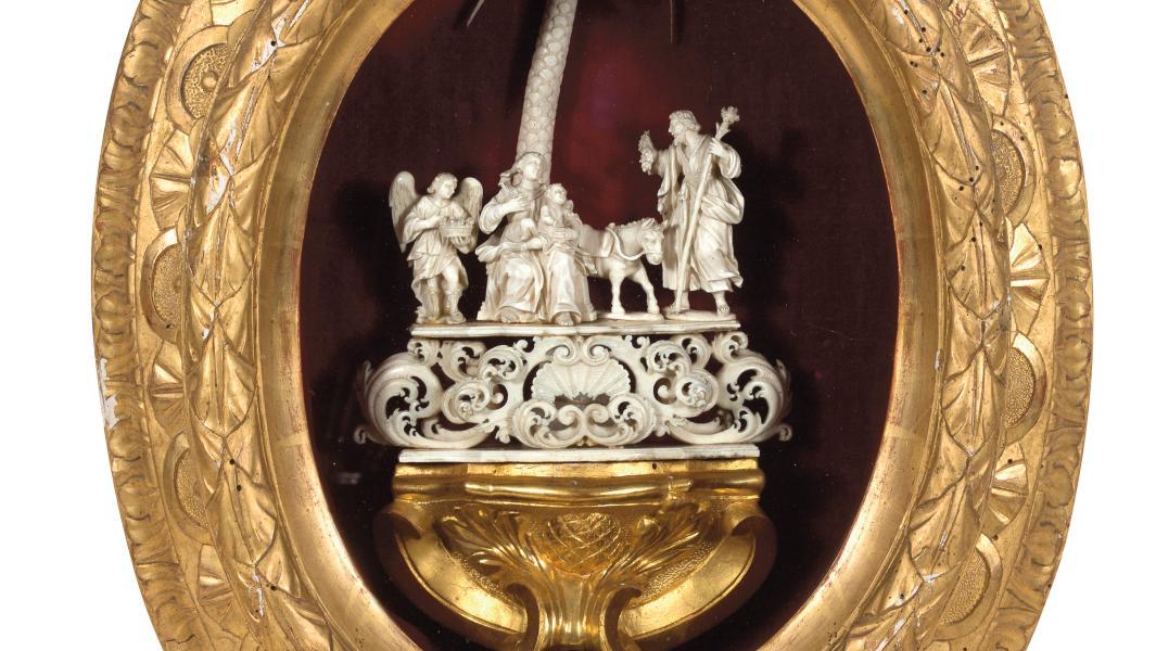 Italie du Sud, Trapani, XVIIIe siècle. Suite de quatre scènes en ivoire sculpté représentant... Ivoire de Trapani 