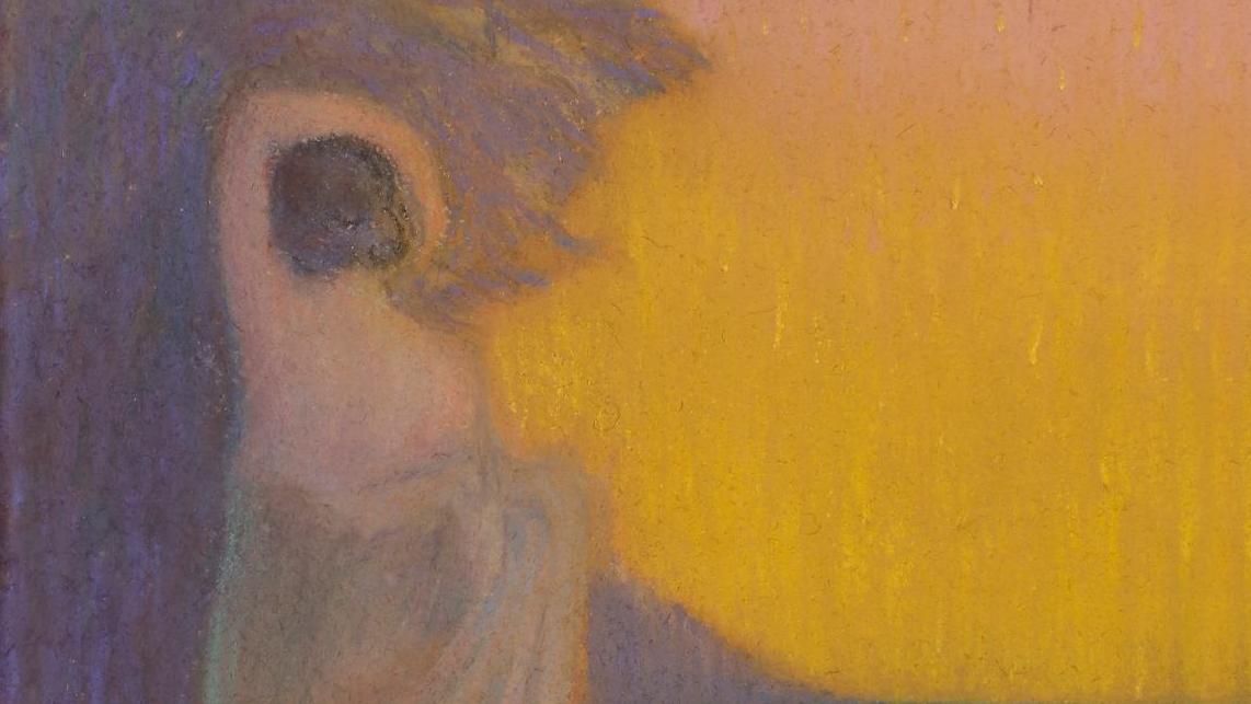 Alphonse Osbert (1857-1939), Jeune femme au bord d’un lac, pastel, 30 x 22 cm. Adjugé :... Nocturne en pastel majeur