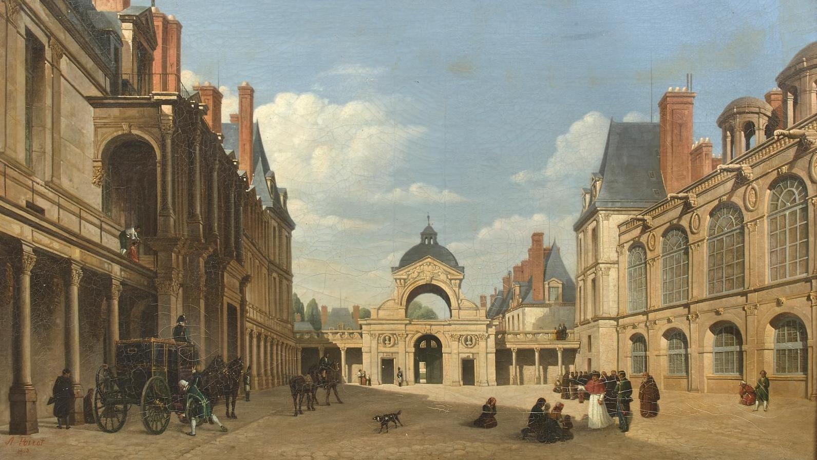 Pierre Achille Poirot (1797-1852), Vue topographique et historique du château de... Au château de Fontainebleau, Napoléon Ier dans sa vraie demeure…