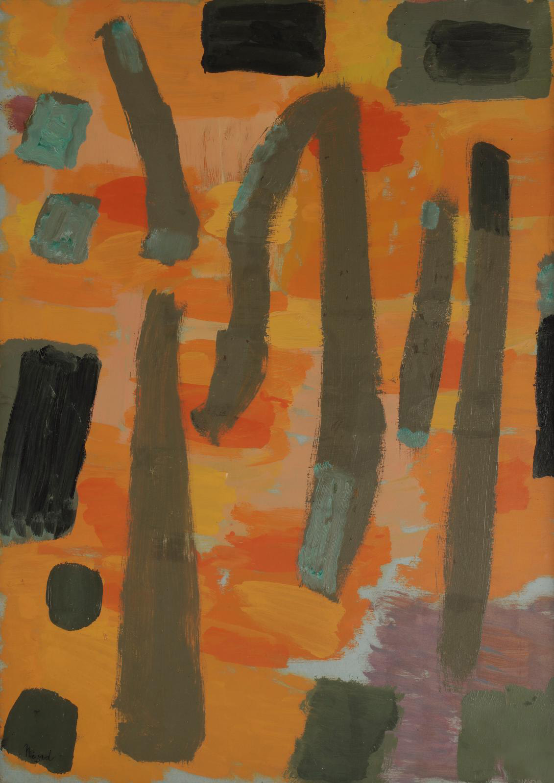 Nejad Devrim (1923-1995), Composition, oil on canvas, 65 x 46 cm/25.6 x 18.1 in.Paris, October 30, 2020. Live sale behind closed doors. Ad