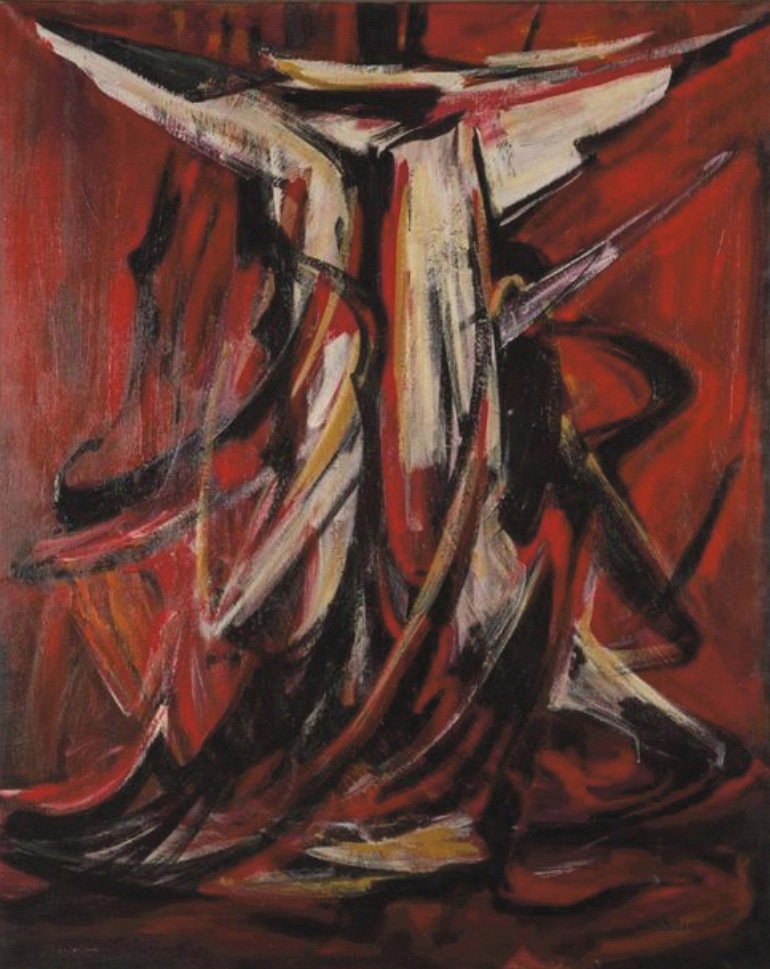 Selim Turan (1915-1994), Composition, oil on canvas, 163 x 129 cm/64.2 x 50.8 in.Villefranche-sur-Saône, July 7, 2018. Richard auction hou