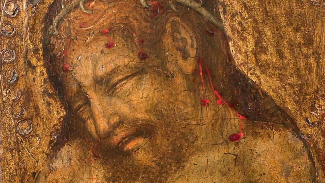 Michele Giambono (documented in Venice between 1420 and 1462), The Man of Sorrows,... Giambono and Di Fredi: Two Boxed-Up Late Gothic Artists