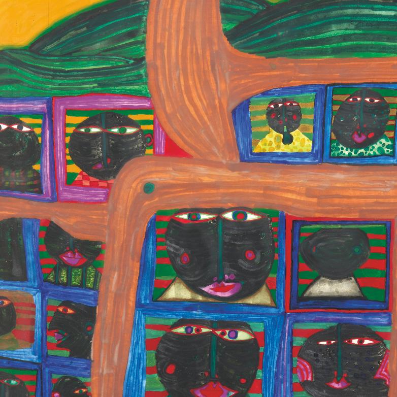 Lots sold - Friedensreich Hundertwasser and Prunella Clough Reach for the Moon 