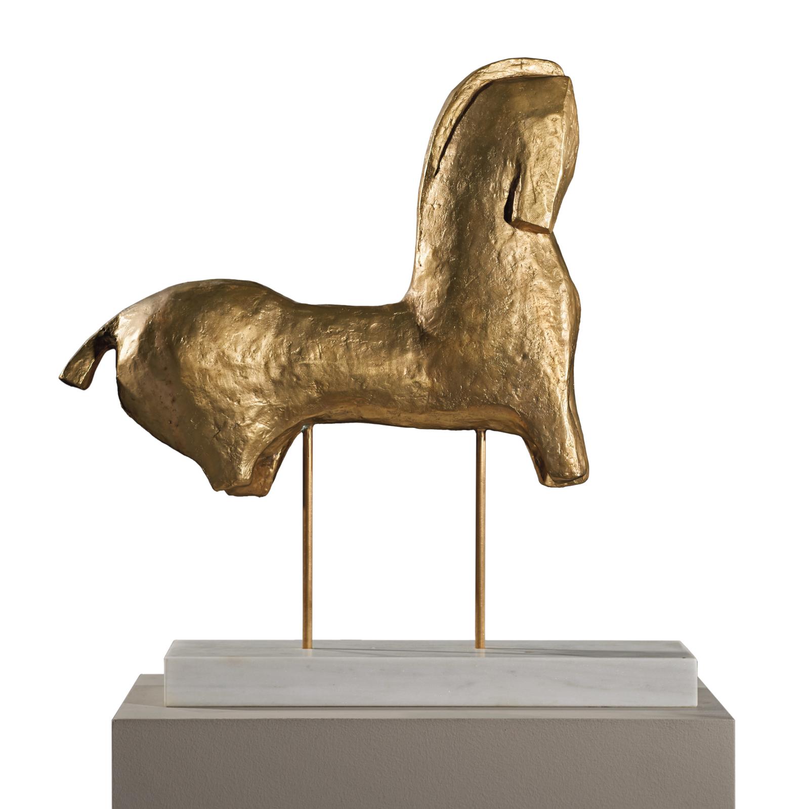 Aspasia Papadoperakis (née en 1942), Cheval d’Apollo, 1989, bronze, 55 x 68 x 280 cm. 