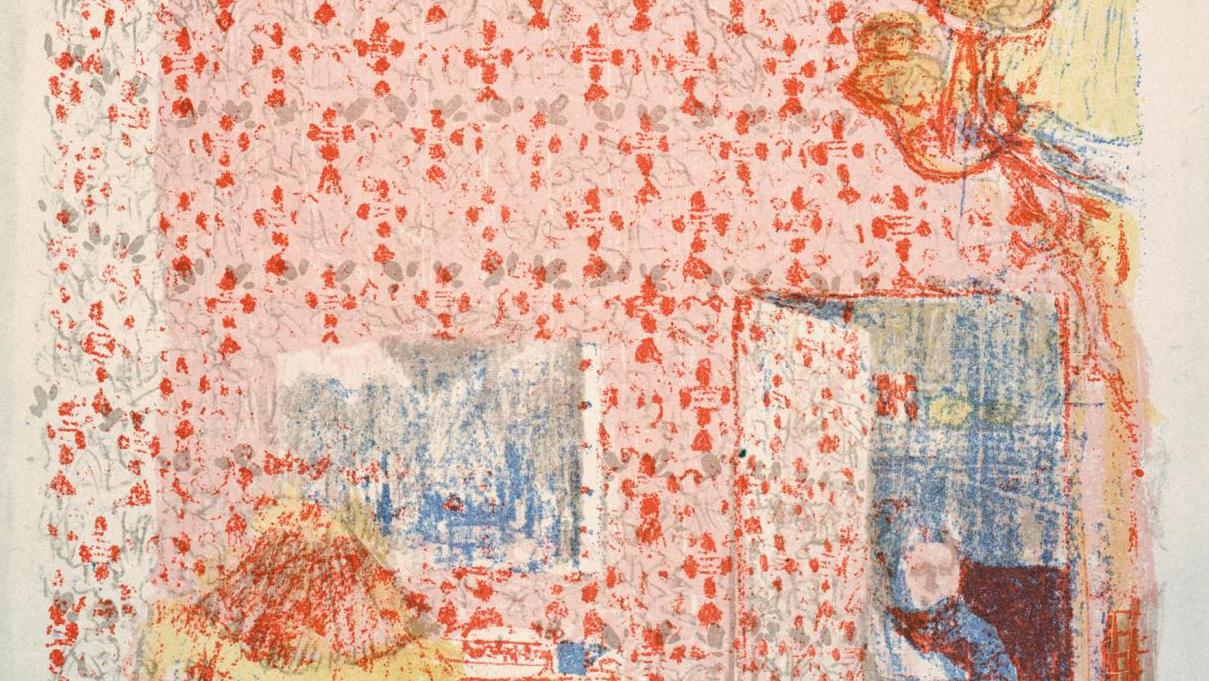 Édouard Vuillard (1868-1940), Intérieur aux tentures roses, planche de la série «... Henri Marie Petiet, le « plus Vollard des marchands »