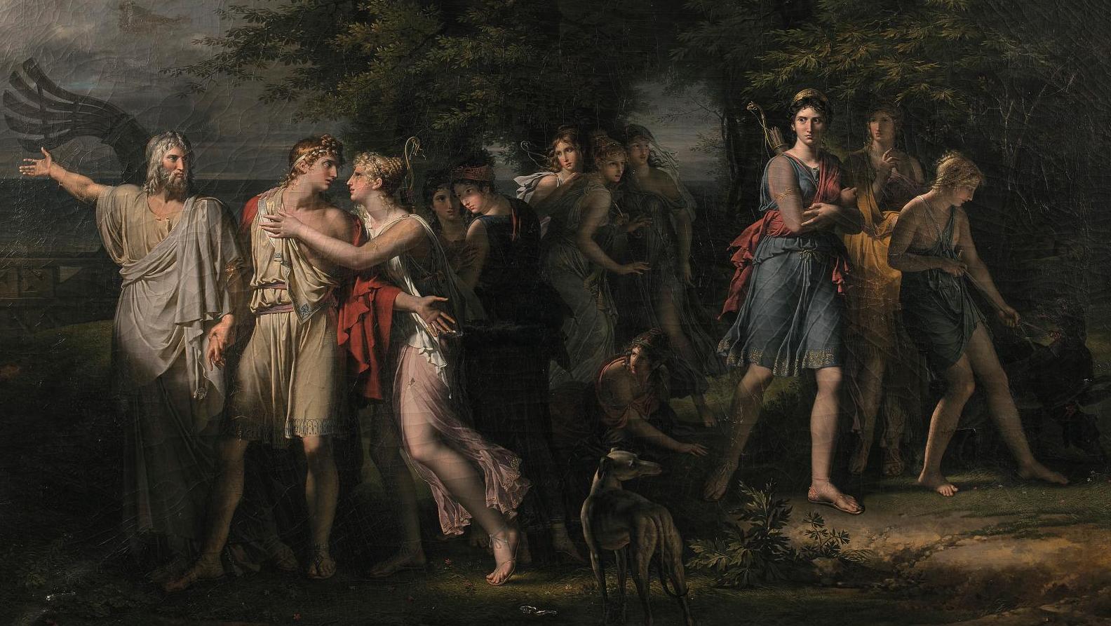Charles Meynier (1768-1832), Télémaque, pressé par Mentor, quitte l’île de Calypso,... Redécouverte d’un tableau de Charles Meynier 