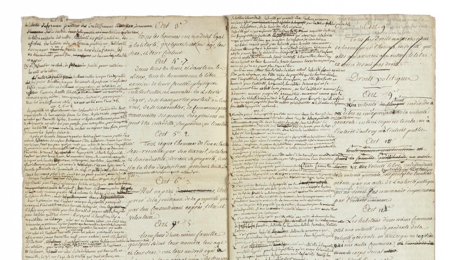 Charles Gilbert Romme (1750-1795), notes autographes sur un manuscrit intitulé Déclaration... Un rendez-vous avec l’histoire
