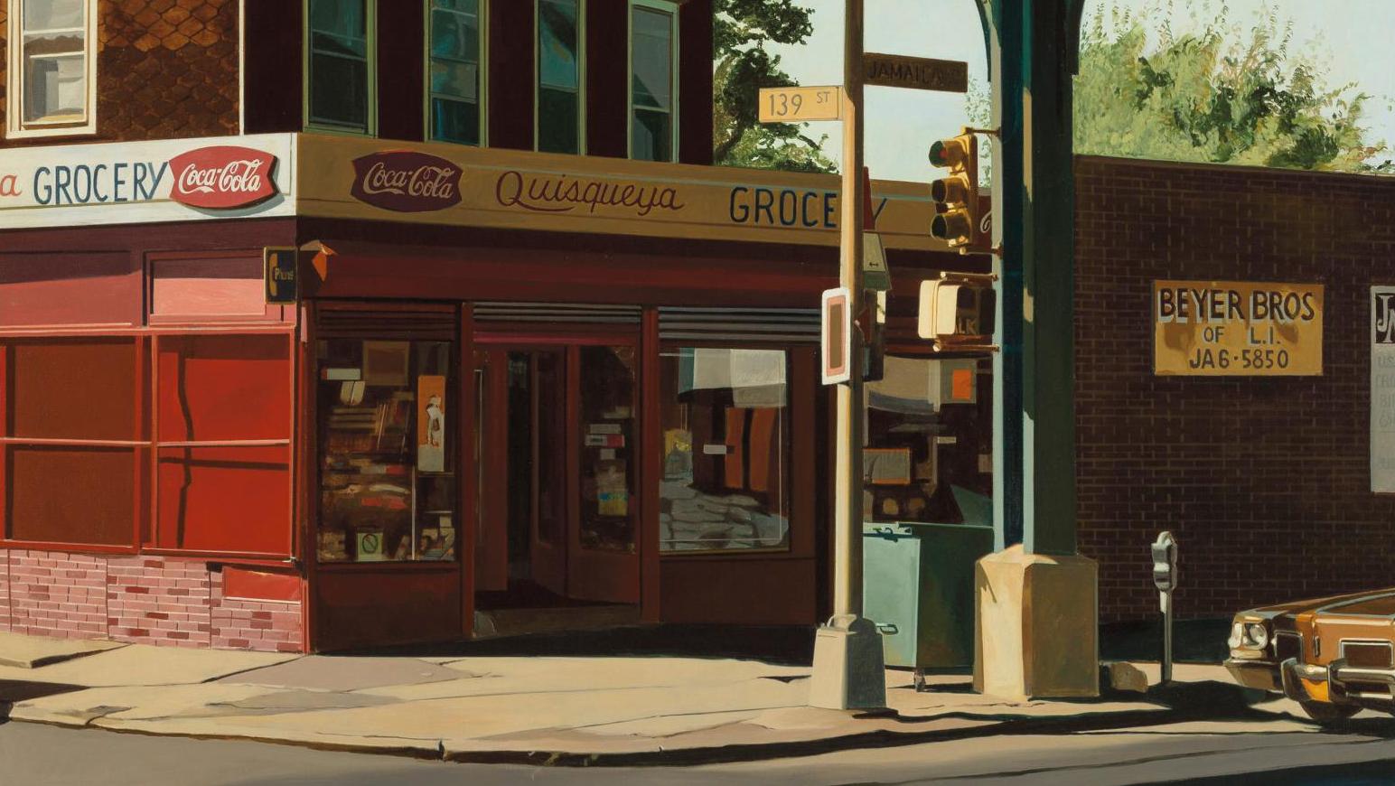 John Register (1939-1996), 139th St. Grocery, oil on canvas, 127 x 127 cm/50 x 50... The American Realism of John Register