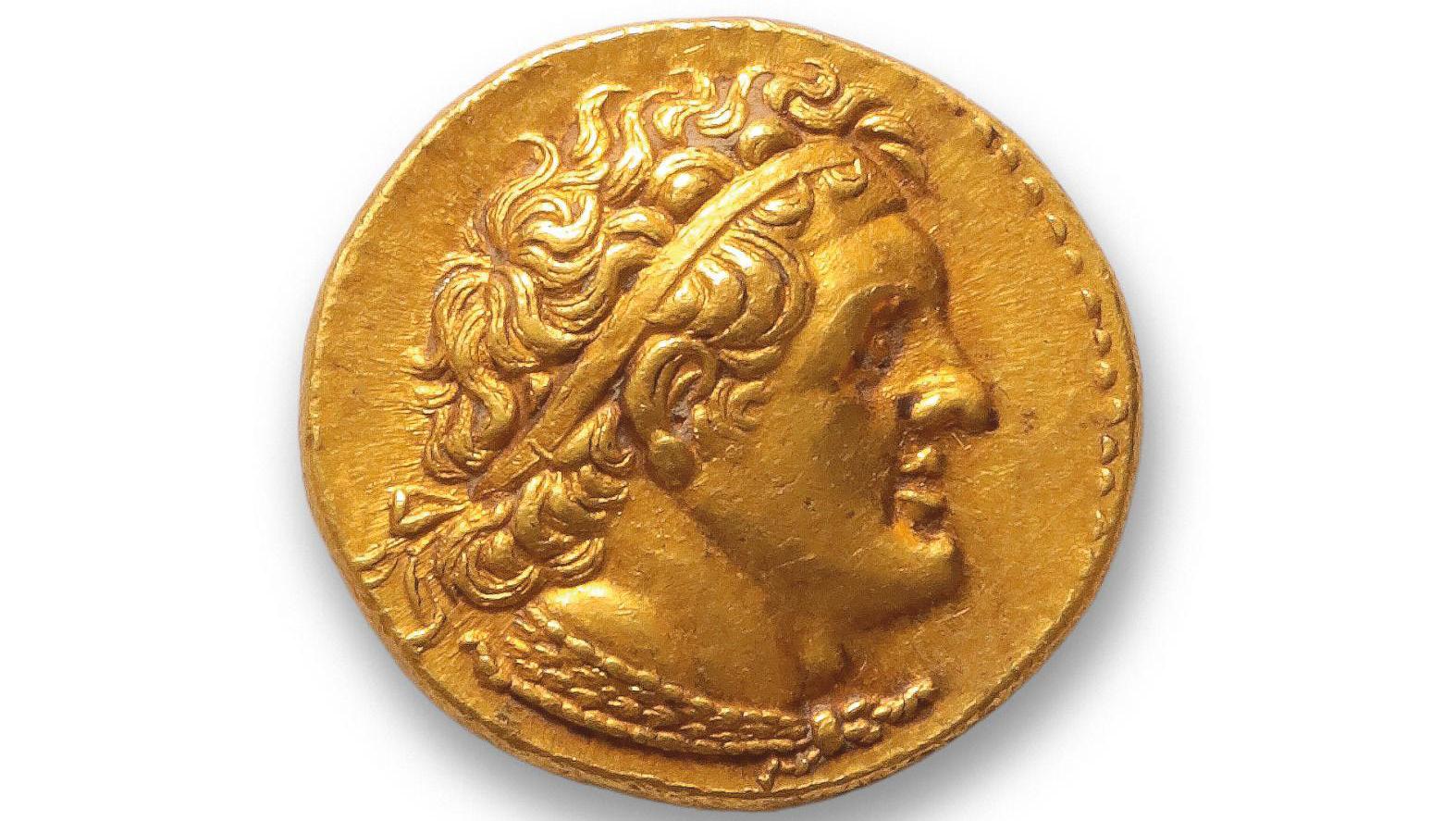 Kingdom of Egypt, Ptolemy II Philadelphus (285-246 BCE), gold pentadrachm, 17.91... Coins of the Ptolemaic Dynasty