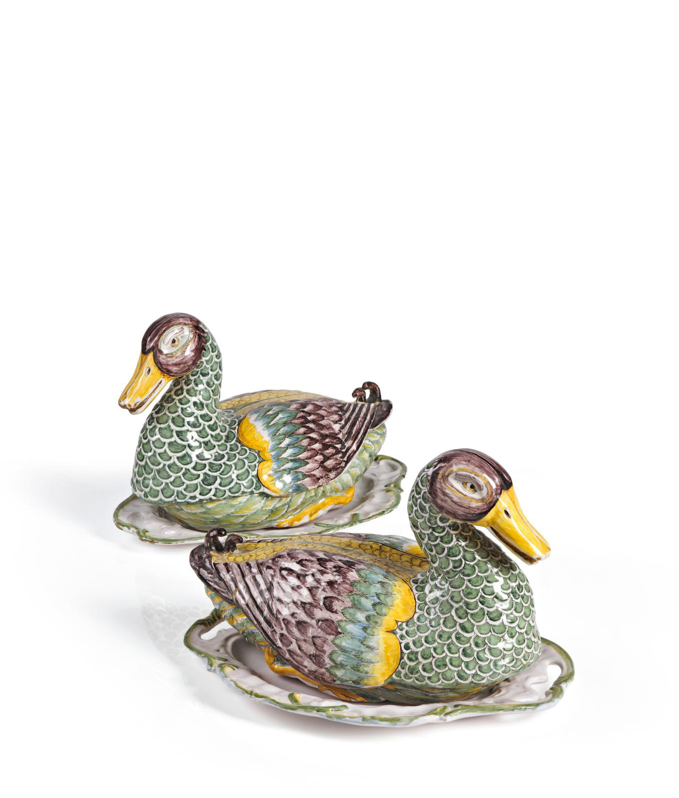 Faience Ducks in the Marseilles Style 