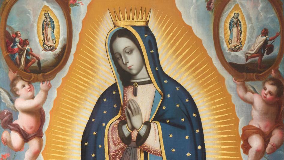 Mexican School of the Maravilla Americana, The Virgin of Guadalupe, c. 1750, oil... Our Lady of Guadalupe: Reigns as Queen of Mexico