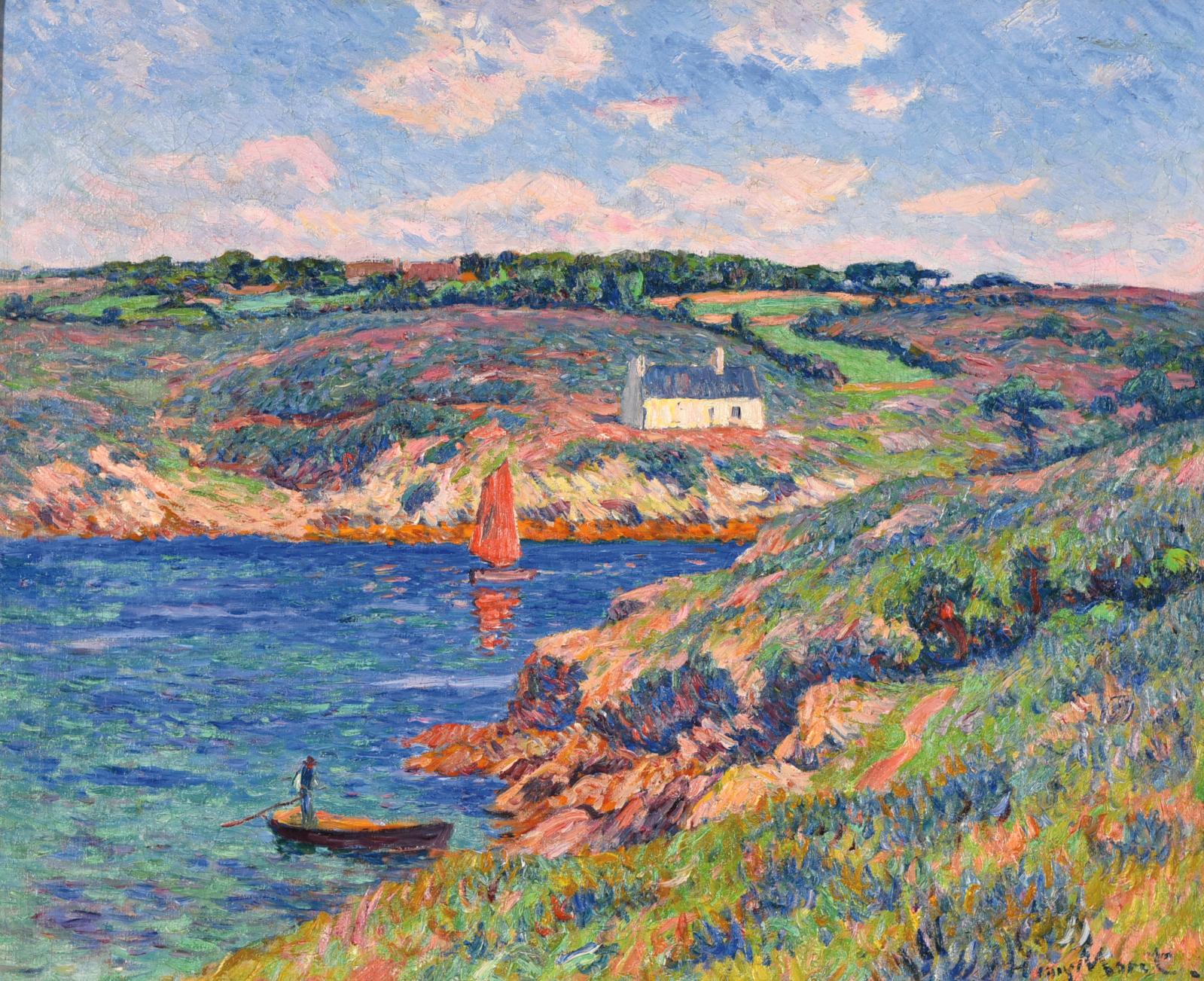 Avec 179 340 €, la très attendue Rivière de Merrien, Finistère 1910 (60 x 73 cm) d’Henry Moret, devait prendre une première place bien méritée en rais